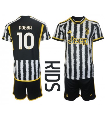 Juventus Paul Pogba #10 babykläder Hemmatröja barn 2023-24 Korta ärmar (+ Korta byxor)